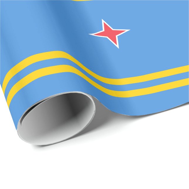 Patriotiska Arubaflaggan Presentpapper (Rullad Hörn)
