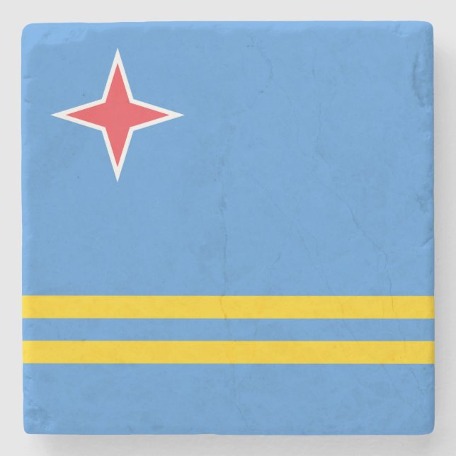 Patriotiska Arubaflaggan Stenunderlägg (Framsidan)
