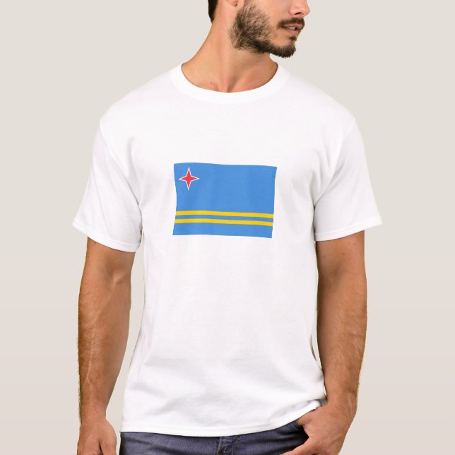 Patriotiska Arubaflaggan T Shirt (Framsida)
