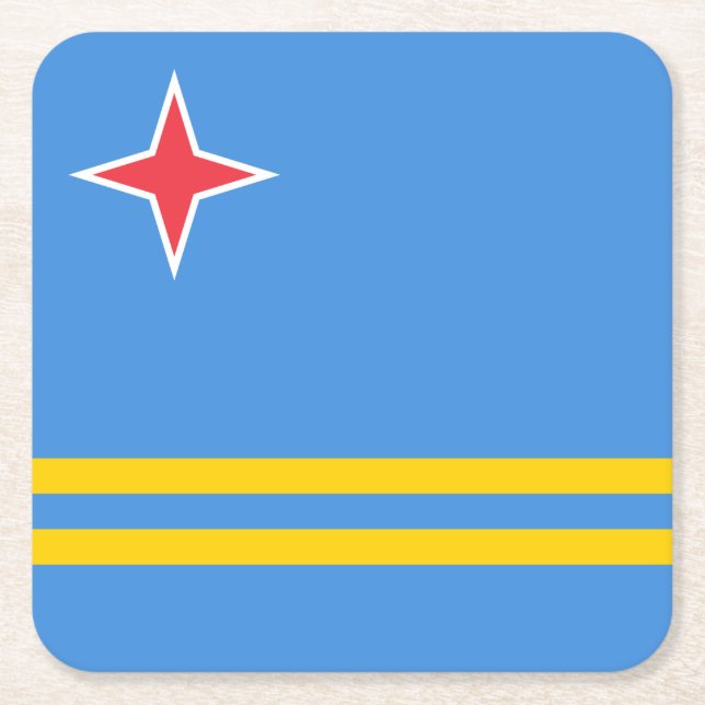 Patriotiska Arubaflaggan Underlägg Papper Kvadrat (Framsidan)