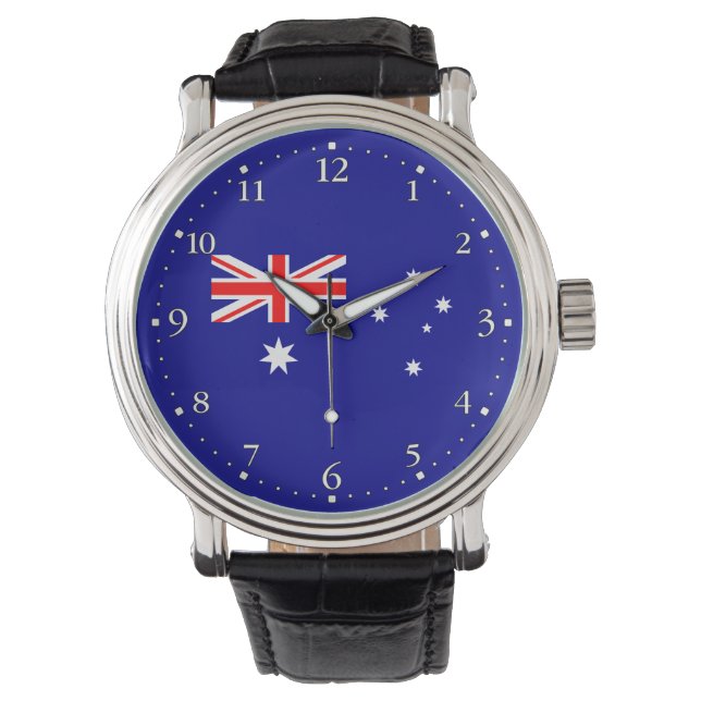 Patriotiska australiensiska flaggbevakare armbandsur (Framsida)
