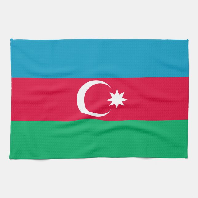 Patriotiska Azerbajdzjanska flaggan Kökshandduk (Horisontell)