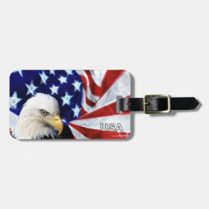 Patriotiska bagagemärkre för amerikanska flaggan bagagebricka