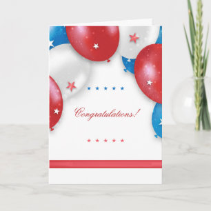 Patriotiska ballonger gratulationskort kort