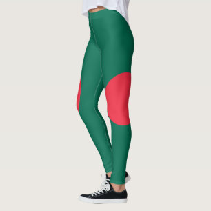 Patriotiska bangladeshiska flagglegginningar leggings
