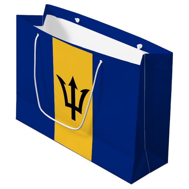 Patriotiska Barbadosflaggan (Framsidan Vinklad)