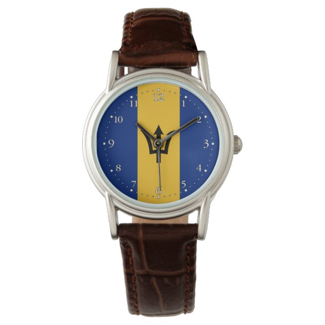 Patriotiska Barbadosflaggan Armbandsur (Framsida)