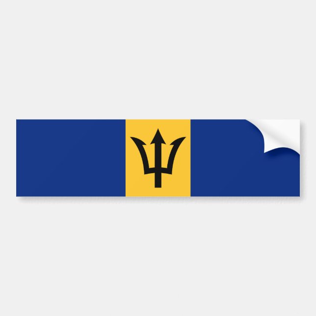 Patriotiska Barbadosflaggan Bildekal (Framsidan)