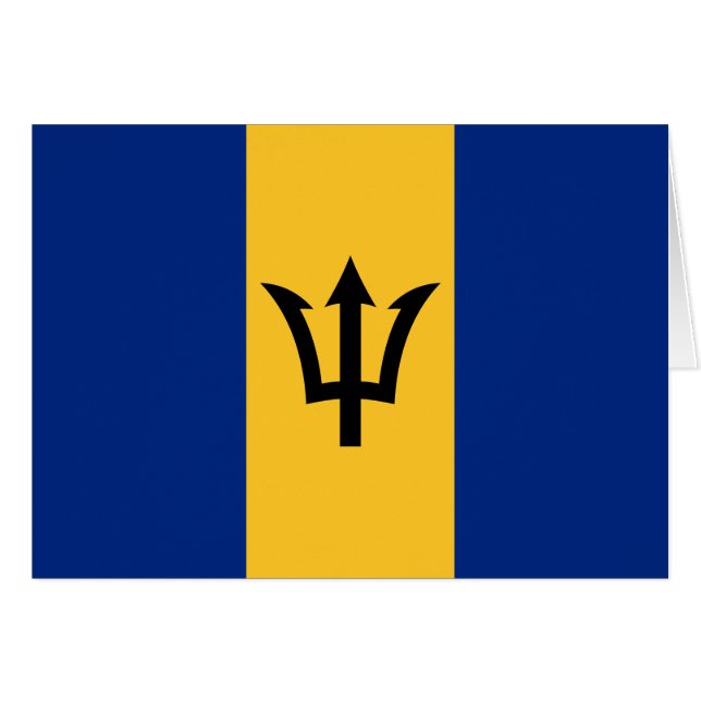 Patriotiska Barbadosflaggan Hälsningskort (Framsidan Horizontal)