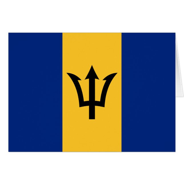 Patriotiska Barbadosflaggan Hälsningskort (Framsidan Horizontal)