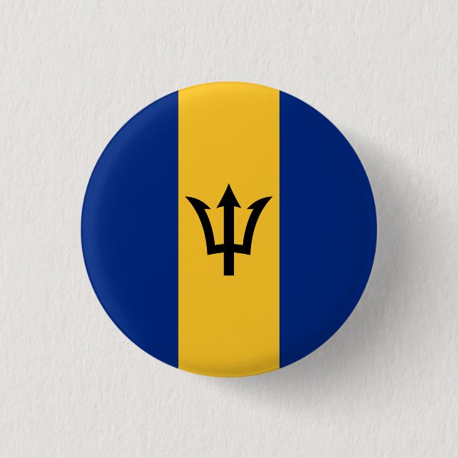 Patriotiska Barbadosflaggan Knapp (Framsida)