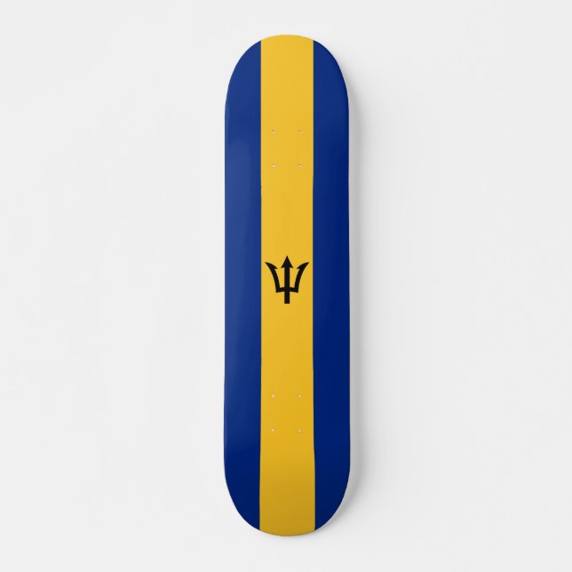 Patriotiska Barbadosflaggan Mini Skateboard Bräda 18,5 Cm (Framsida)