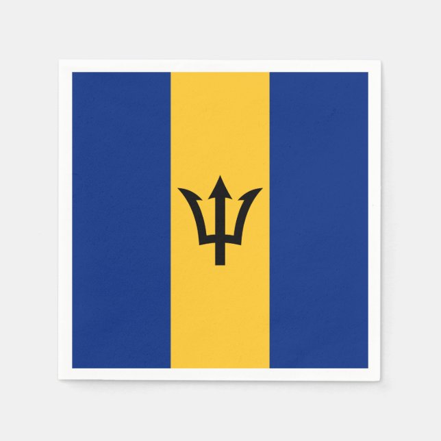 Patriotiska Barbadosflaggan Pappersservett (Framsidan)