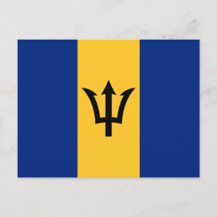Patriotiska Barbadosflaggan Vykort