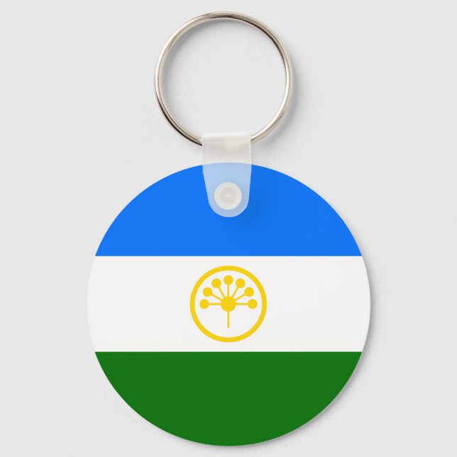 Patriotiska Bashkortostan Flagga Nyckelring (Framsida)
