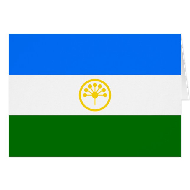 Patriotiska Basjkirien Flagga Hälsningskort (Framsidan Horizontal)