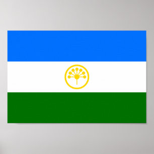 Patriotiska Basjkirien Flagga Poster