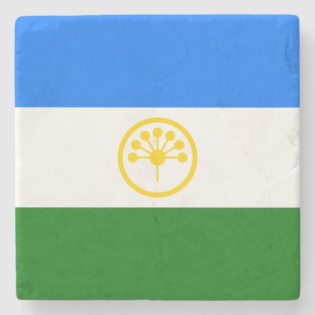 Patriotiska Basjkirien Flagga Stenunderlägg (Framsidan)