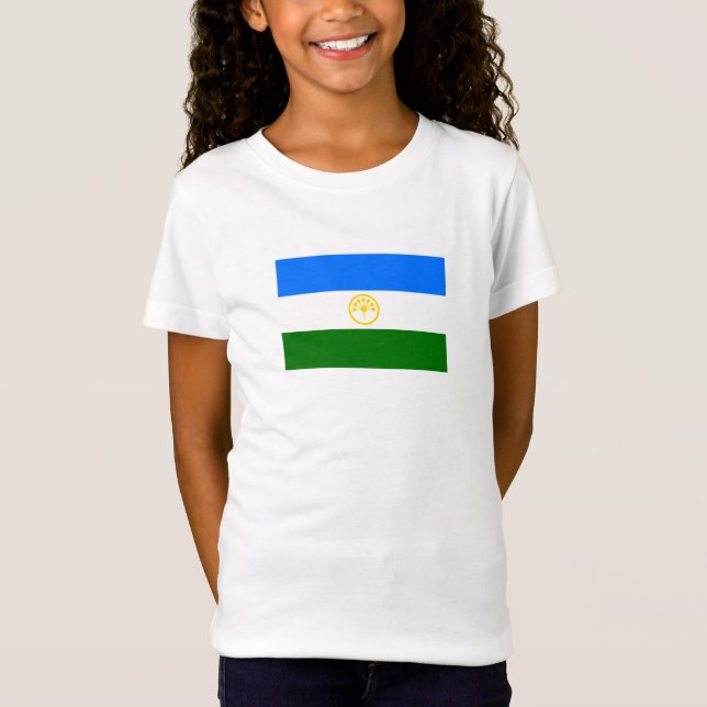 Patriotiska Basjkirien Flagga T Shirt (Framsida)