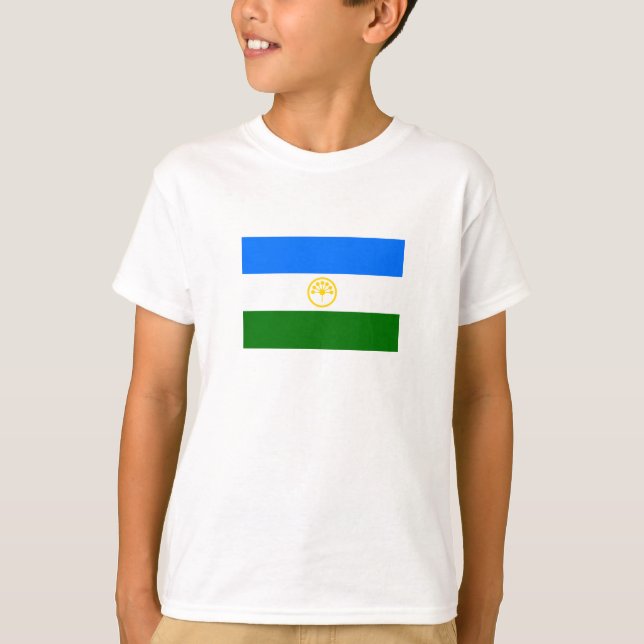 Patriotiska Basjkirien Flagga T Shirt (Framsida)