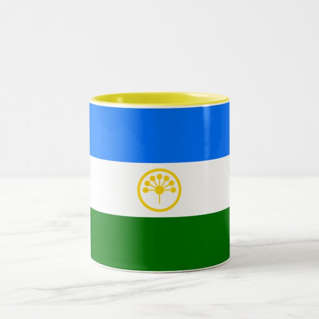 Patriotiska Basjkirien Flagga Två-Tonad Mugg (Center)