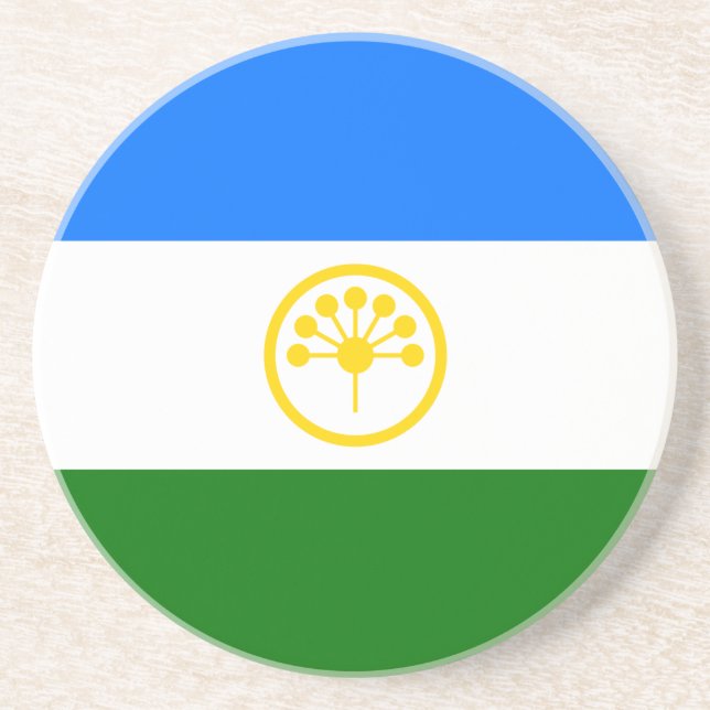Patriotiska Basjkirien Flagga Underlägg (Framsidan)