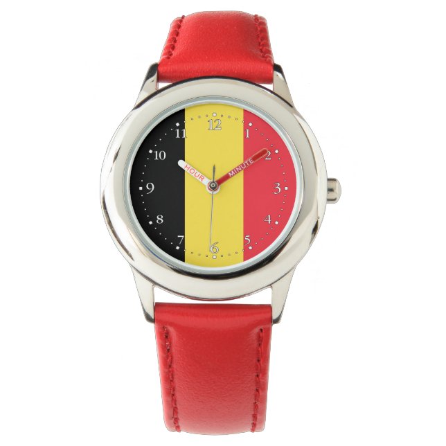 Patriotiska belgiska flaggan armbandsur (Framsida)