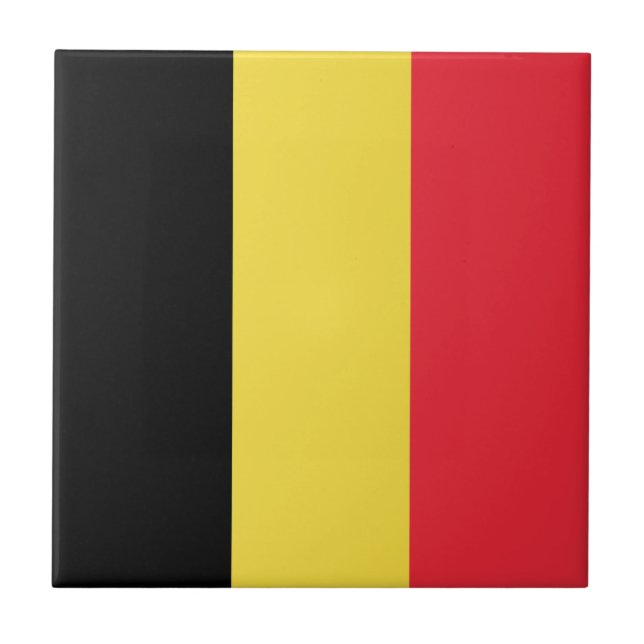 Patriotiska belgiska flaggan kakelplatta (Framsidan)