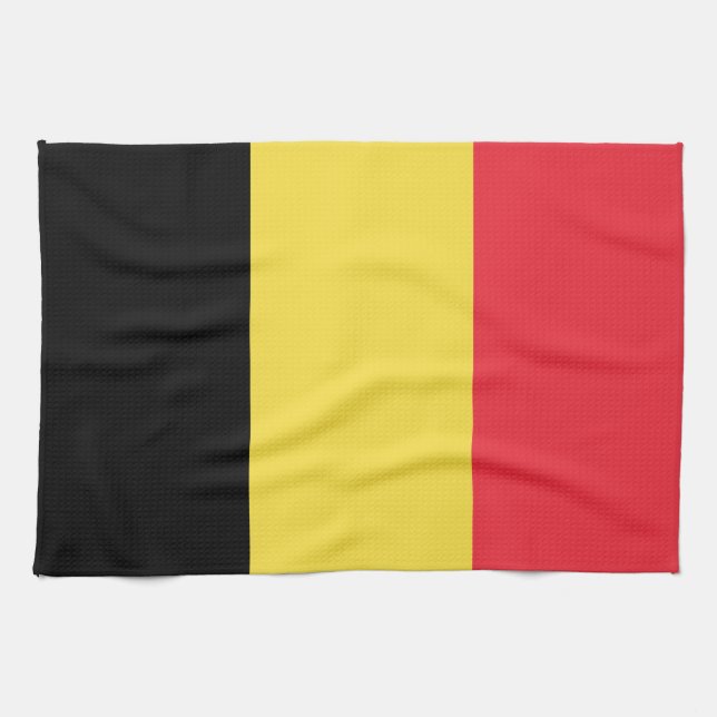 Patriotiska belgiska flaggan kökshandduk (Horisontell)