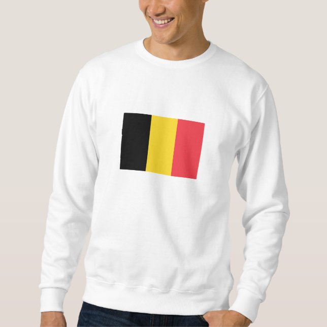 Patriotiska belgiska flaggan lång ärmad tröja (Framsida)