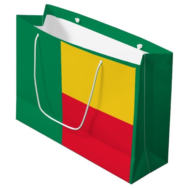 Patriotiska Benin Flagga (Framsidan Vinklad)