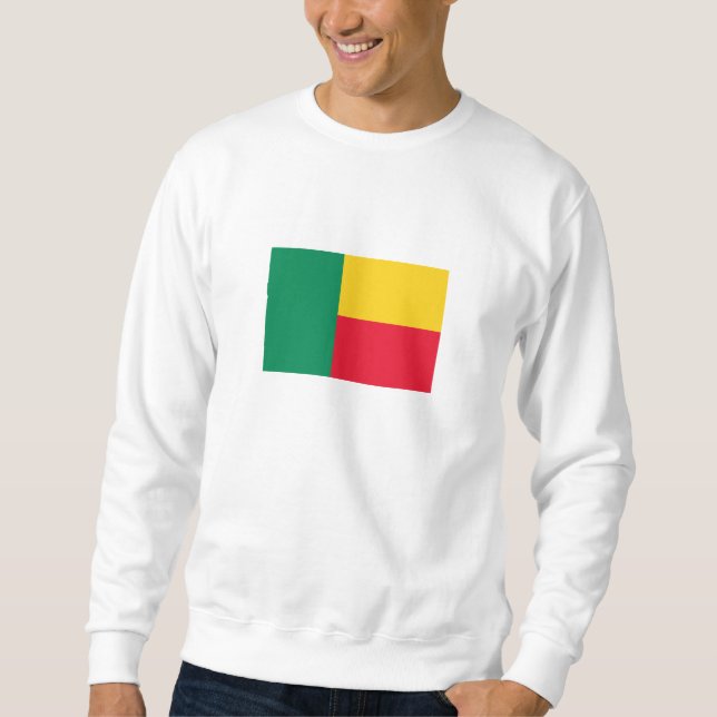 Patriotiska Benin Flagga Lång Ärmad Tröja (Framsida)