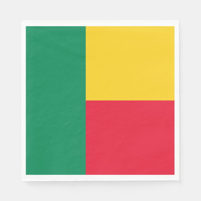 Patriotiska Benin Flagga Pappersservett (Framsidan)