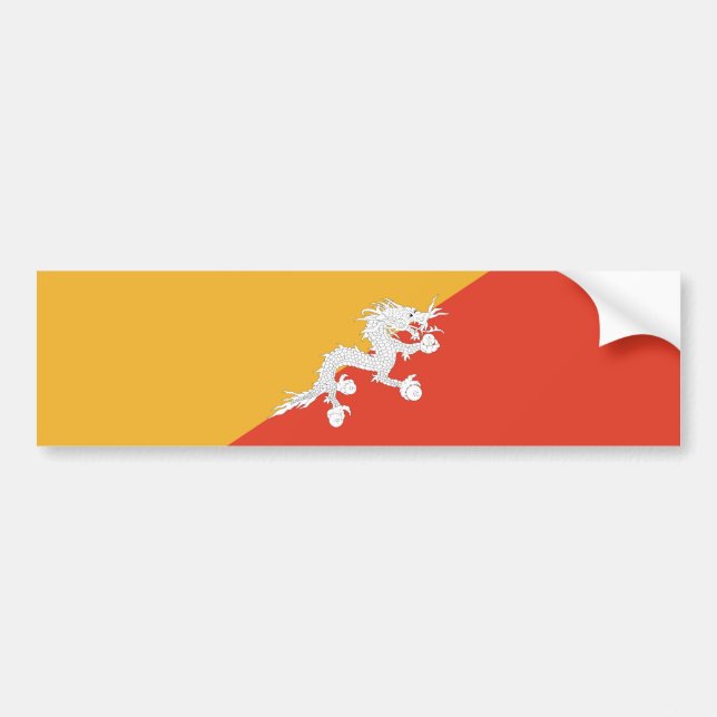 Patriotiska Bhutans flagga Bildekal (Framsidan)
