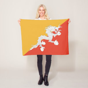 Patriotiska Bhutans flagga Fleecefilt
