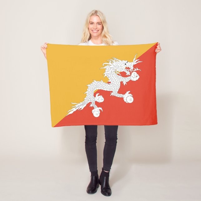 Patriotiska Bhutans flagga Fleecefilt (På plats)