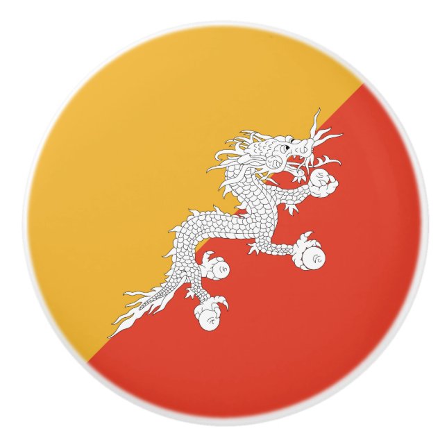 Patriotiska Bhutans flagga Knopp (Framsidan)