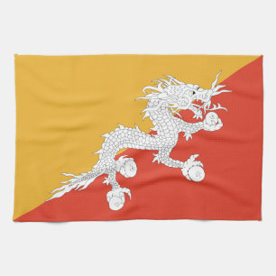 Patriotiska Bhutans flagga Kökshandduk