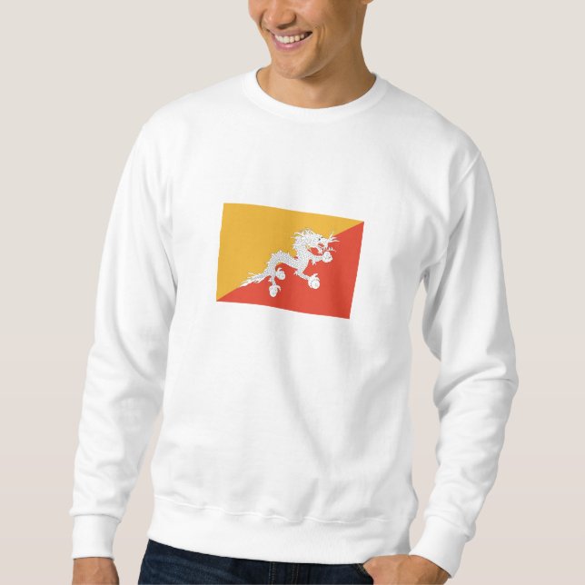 Patriotiska Bhutans flagga Lång Ärmad Tröja (Framsida)