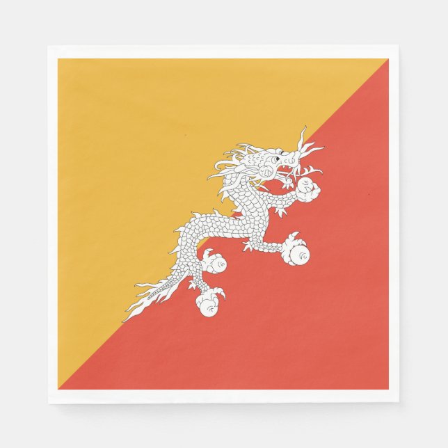 Patriotiska Bhutans flagga Pappersservett (Framsidan)