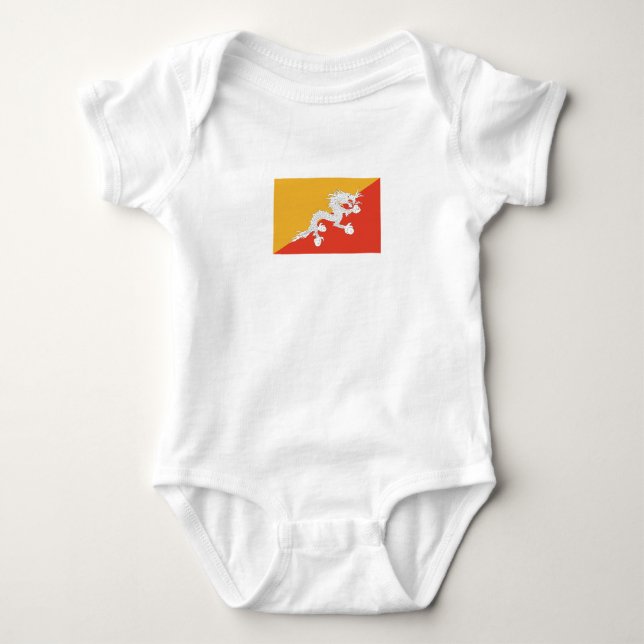 Patriotiska Bhutans flagga T Shirt (Framsida)
