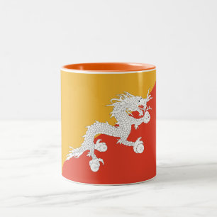 Patriotiska Bhutans flagga Två-Tonad Mugg