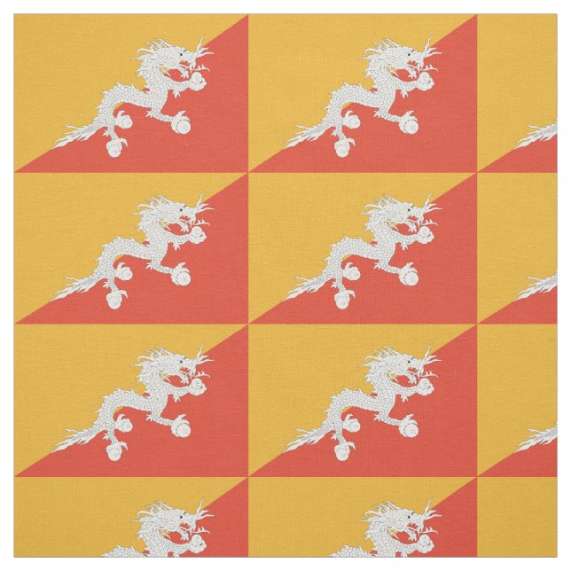 Patriotiska Bhutans flagga Tyg (Provkarta)
