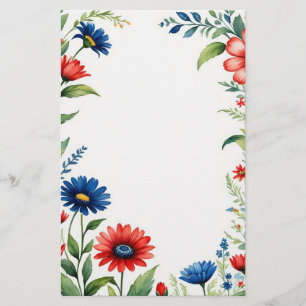 Patriotiska Blommar Brevpapper