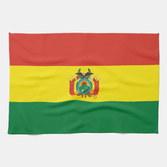 Patriotiska Boliviaflaggan Kökshandduk (Horisontell)