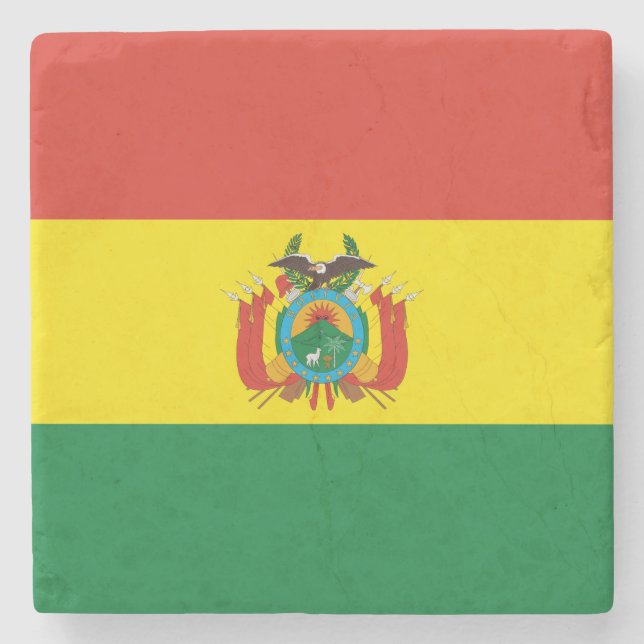 Patriotiska Boliviaflaggan Stenunderlägg (Framsidan)