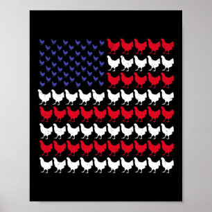 Patriotiska bönder 4:e juli amerikanska Flagga Poster