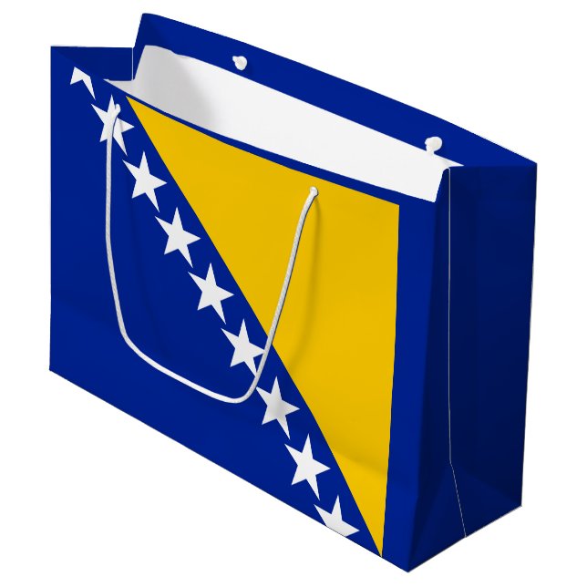 Patriotiska Bosnien Hercegovina Flagga (Framsidan Vinklad)
