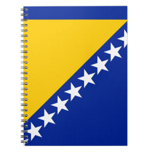 Patriotiska Bosnien Hercegovina Flagga Anteckningsbok Med Spiral