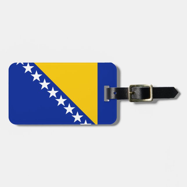 Patriotiska Bosnien Hercegovina Flagga Bagagebricka (Horisontell Framsida)